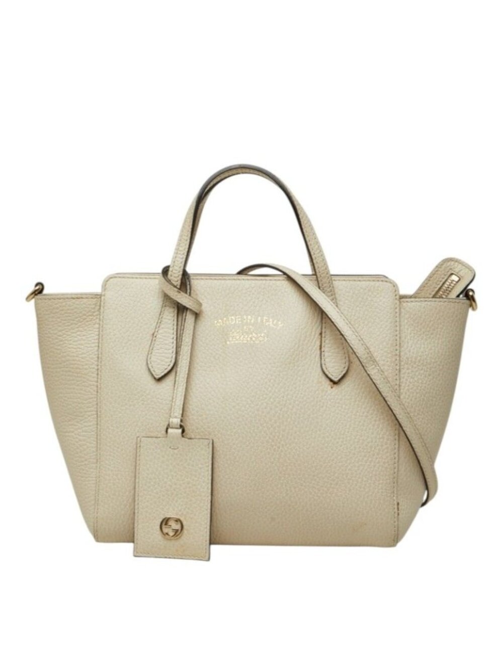 Gucci Swing Mini 2-Way Shoulder Bag Ivory Leather